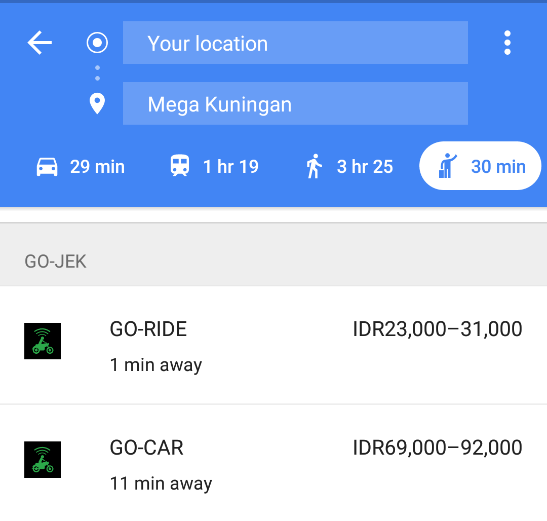 Cek Estimasi Waktu dan Tarif Go-Jek, Grab, dan Uber Sekarang Bisa Lewat Google Maps