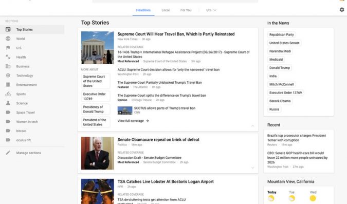 Google News Tampil dengan Desain Baru