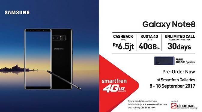 Beli Galaxy Note 8 di Smartfren, Dapat Cashback Rp9,5 Juta! Wow!