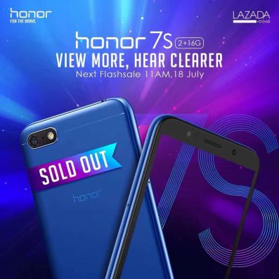 Flash Sale Pertama, Honor 7s Ludes Kurang dari 30 Menit