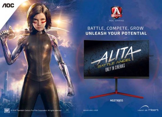 Incar Gamer, AOC Agon Promosikan Alita : Battle Angel