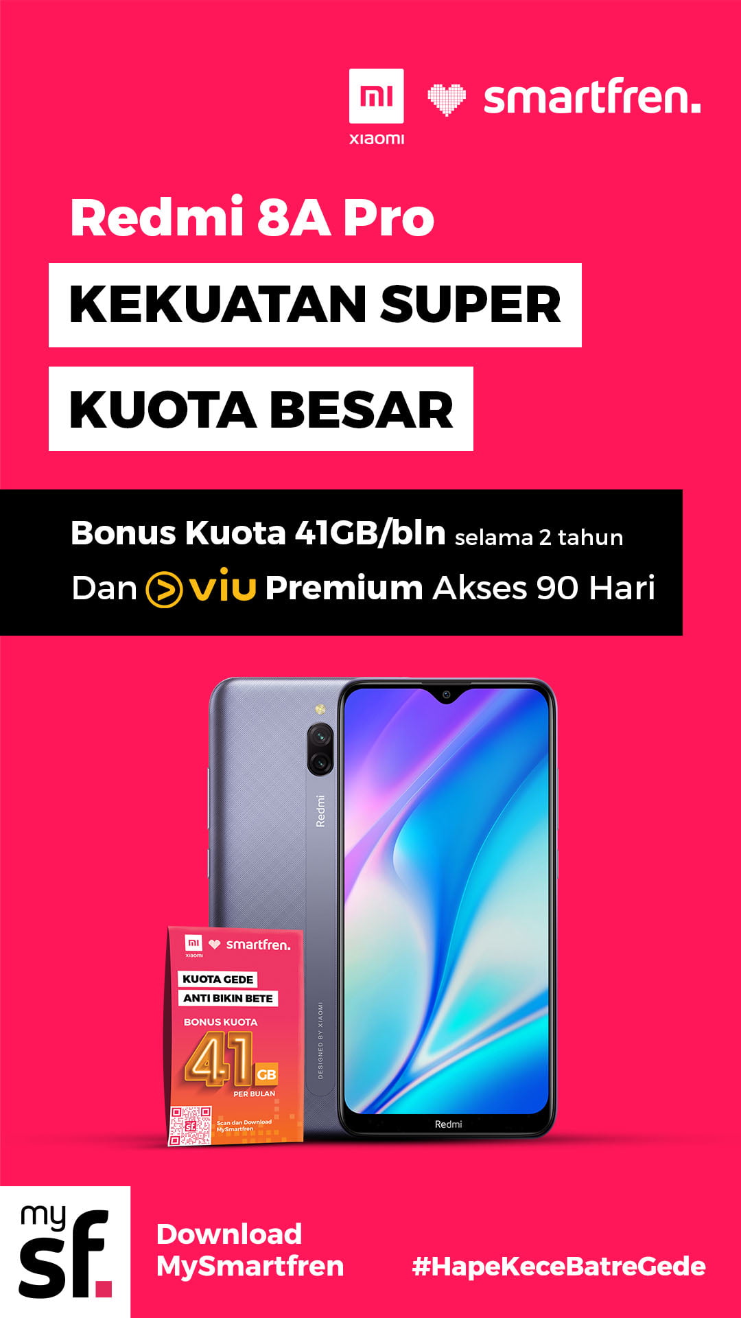 Smartfren Tawarkan Paket Kuota 41 GB/bulan untuk Pembelian Xiaomi Redmi 8A Pro