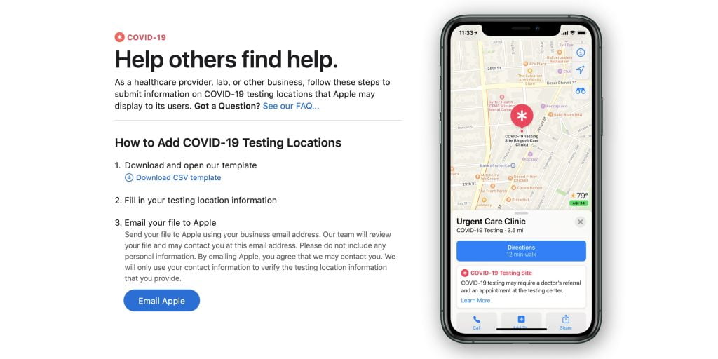 Apple Permudah Cek Lokasi Tes Corona di Apple Maps