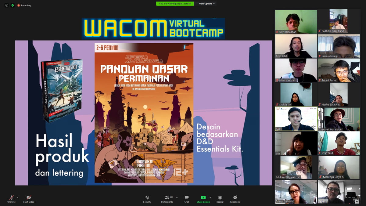 Kembangkan Kreativitas Generasi Muda Tanah Air, Datascrip Gelar Wacom Virtual Bootcamp 2020