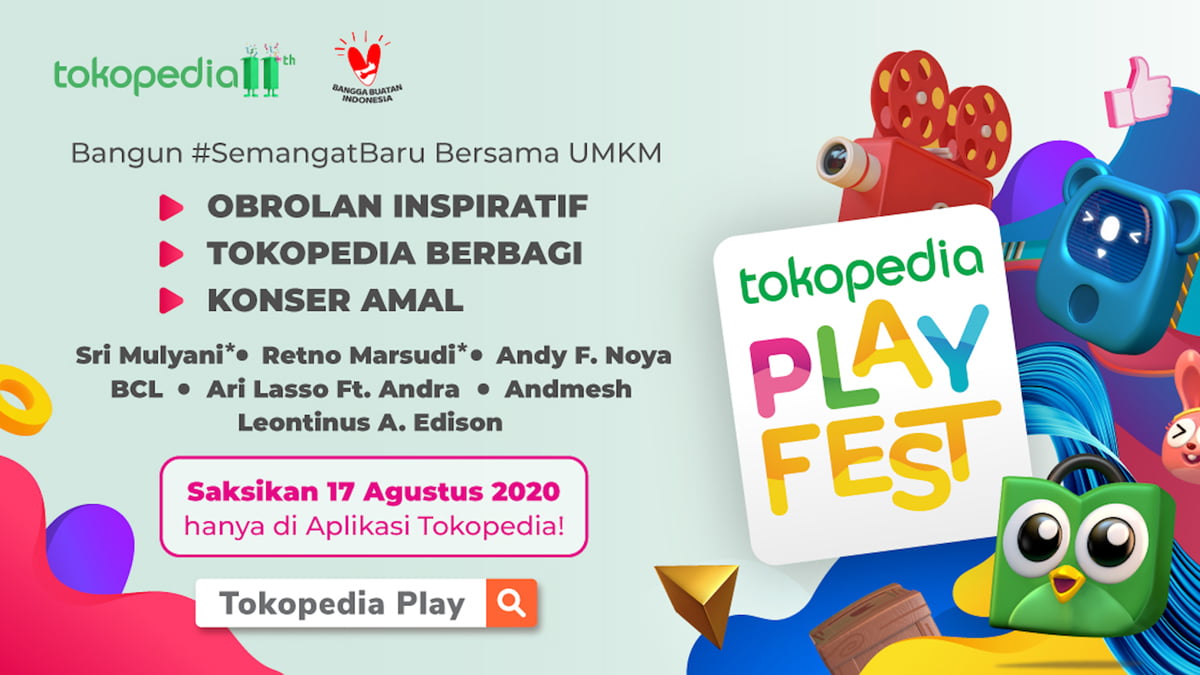 Sambut Ulang Tahun ke-11, Tokopedia Gelar Festival Virtual 'Tokopedia Play Fest'