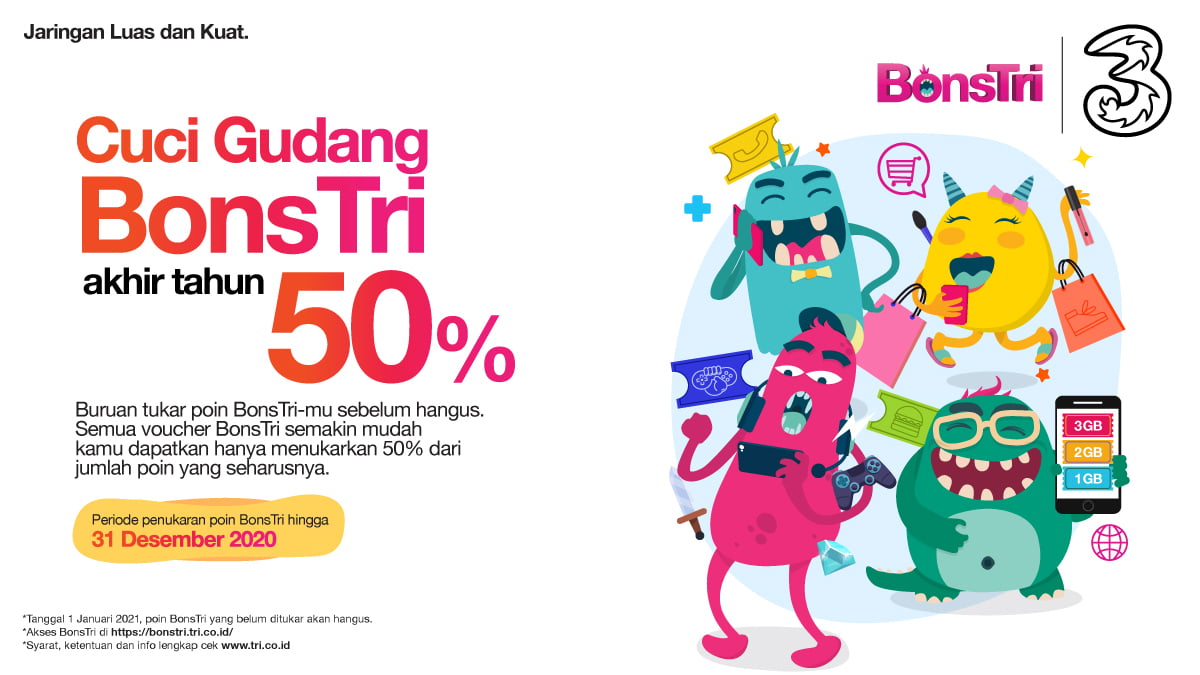 3 Indonesia Hadirkan Program Tukar BonsTri dengan Diskon Poin Hingga 50%