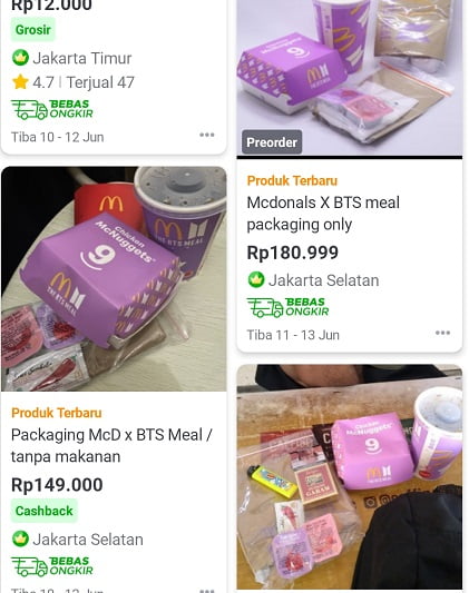 Bungkus BTS Meal Dijual di E-commerce, Harga Bikin Melongo