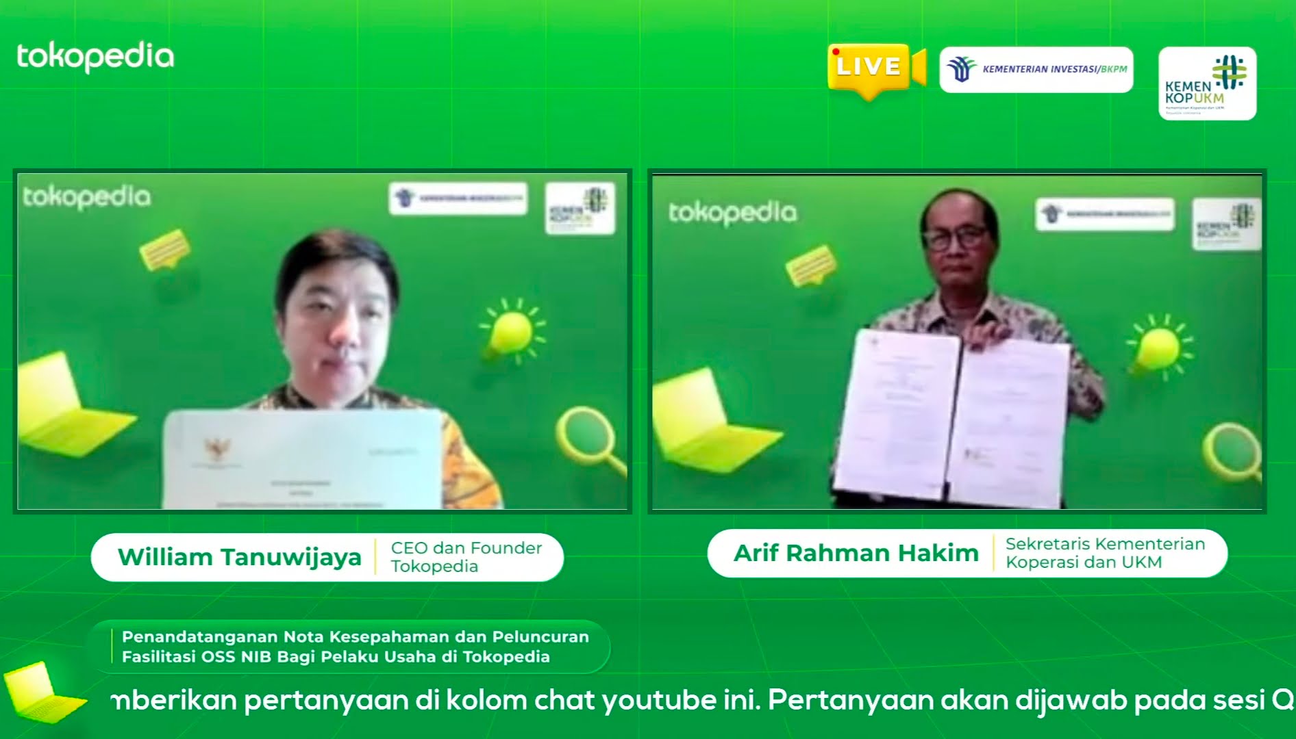 Pemerintah Gaet Tokopedia Permudah Pendaftaran NIB UMKM