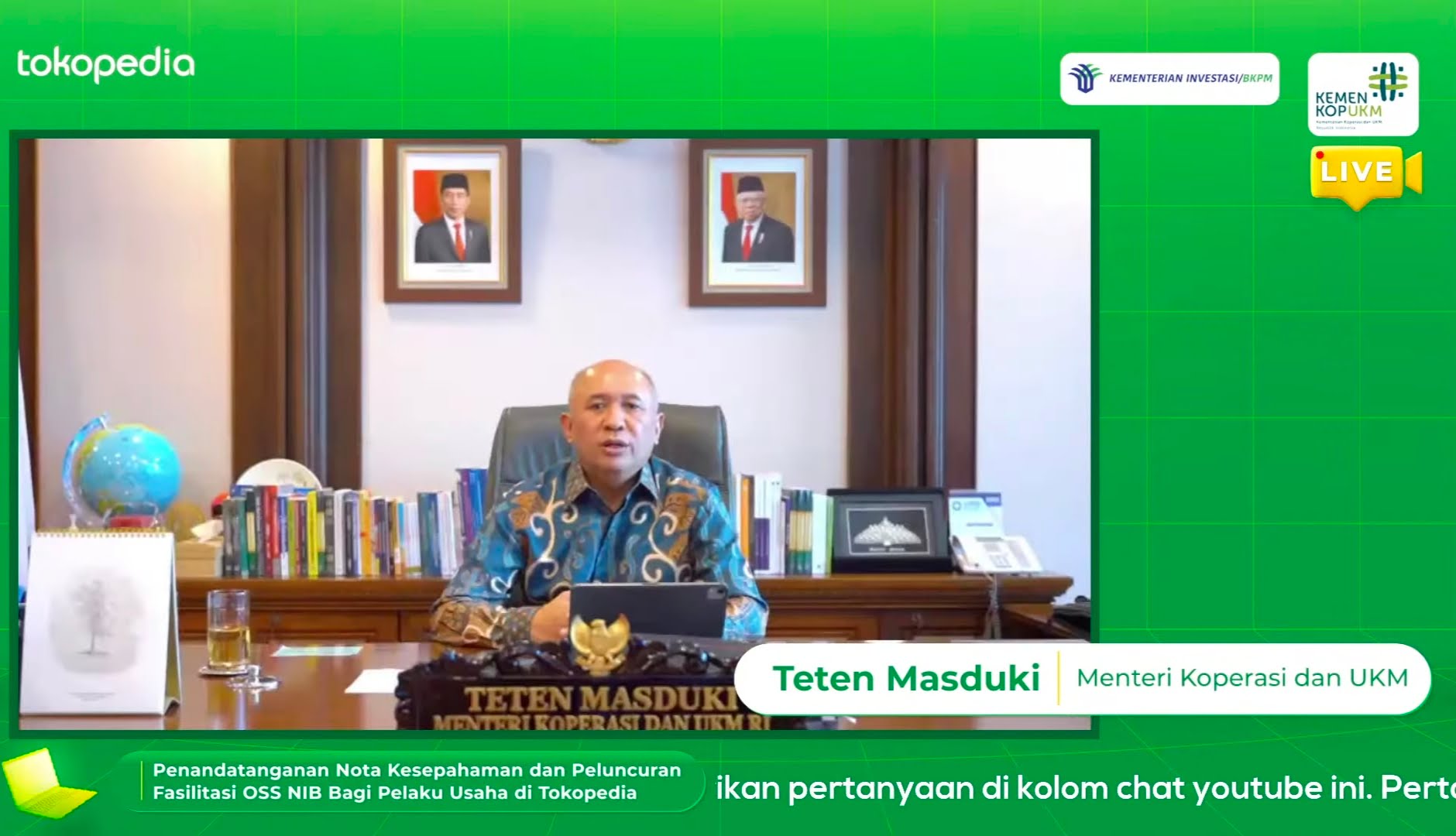 Daftar NIB Bisa Lewat Tokopedia, Menteri Teten Beri Jempol