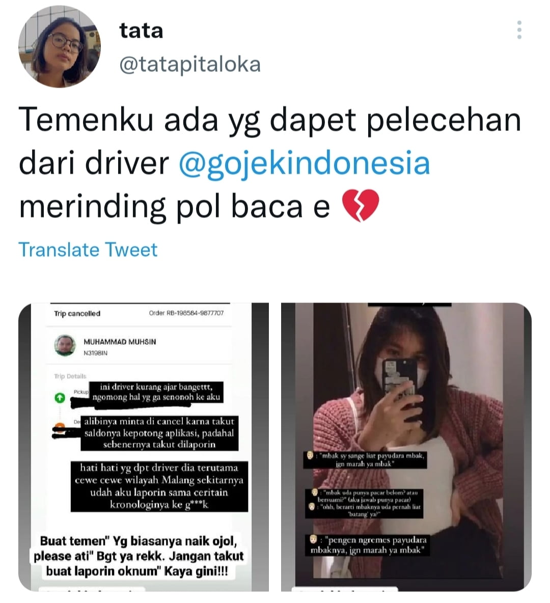 Viral Pelecehan Oleh Driver Gojek di Malang