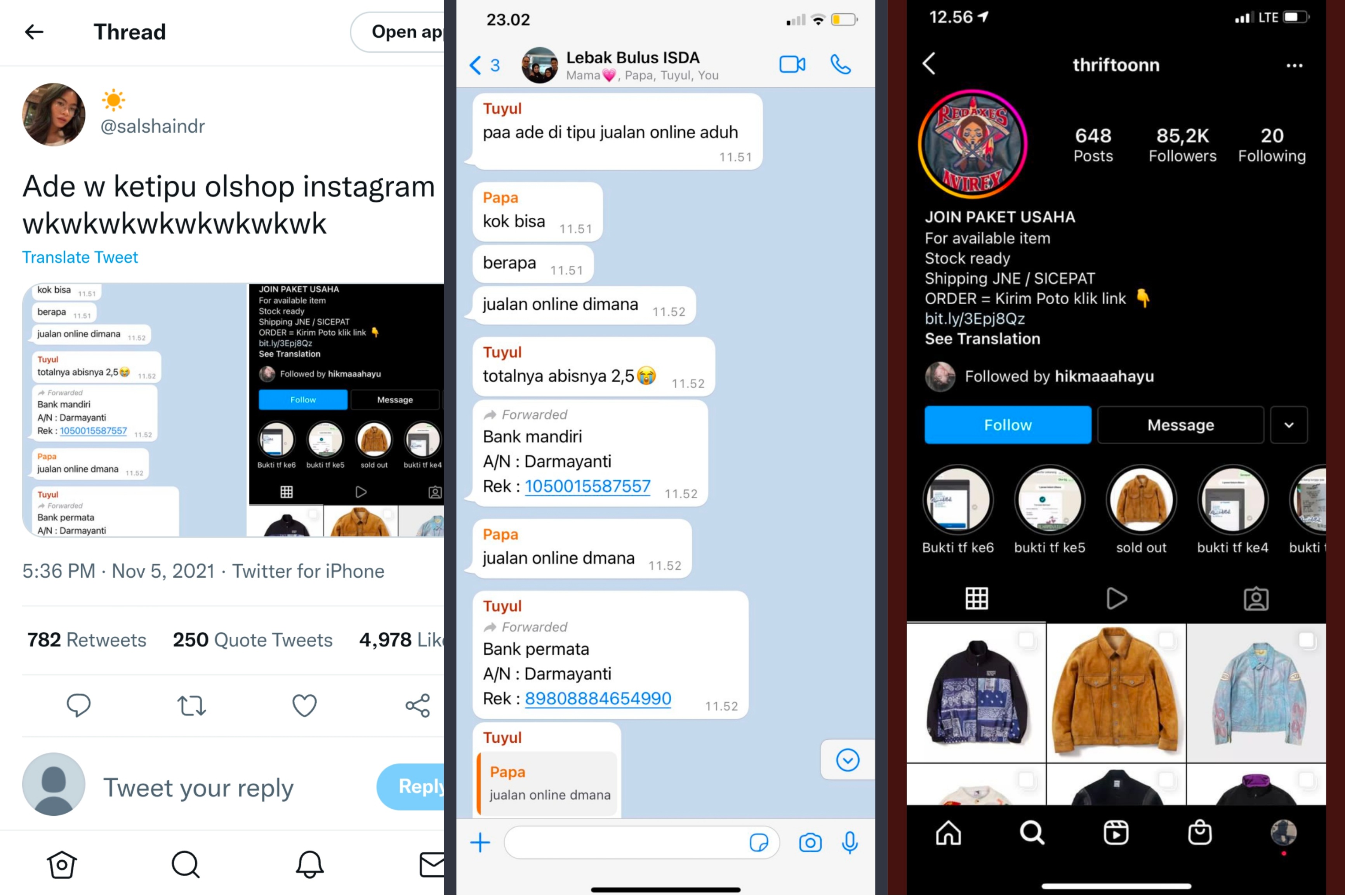 Viral Cerita Korban Penipuan Olshop Instagram, Rugi Jutaan Rupiah