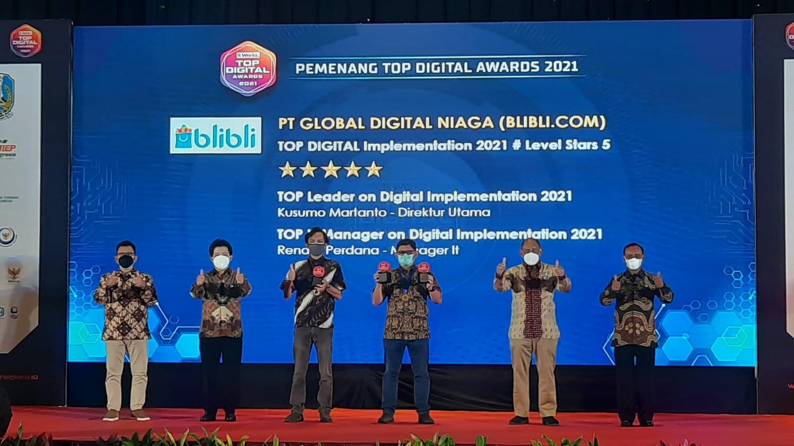 Kapabilitas Teknologi Blibli Raih Tiga Penghargaan di TOP DIGITAL Awards 2021