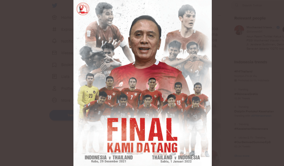 Meme Lucu Ketum PSSI di Poster Final Piala AFF