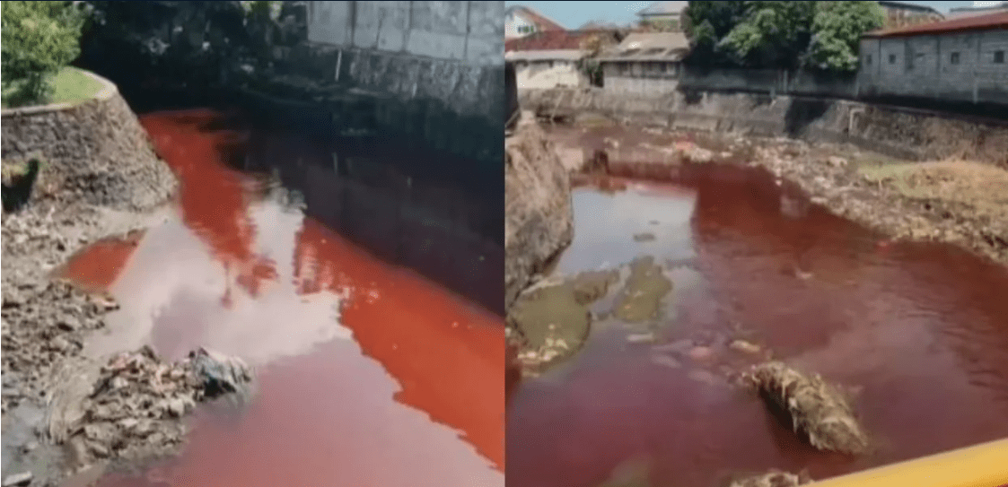 Heboh Sungai Berwarna Merah, Ternyata Ini...