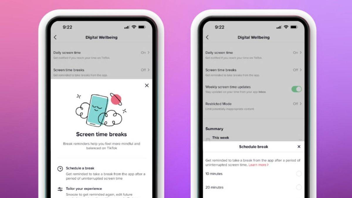 TikTok Rilis Fitur Schedule Breaks, Biar Pengguna Tak Lupa Waktu