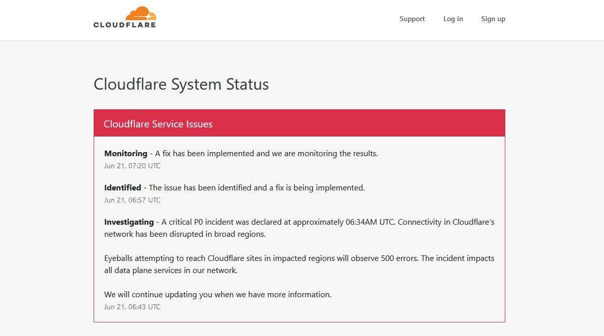 Cloudflare Down Sebabkan Banyak Website Gagal Akses