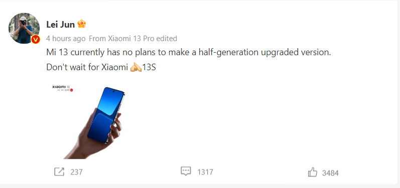 Xiaomi Konfirmasi Tidak Akan Rilis Model Xiaomi 13S