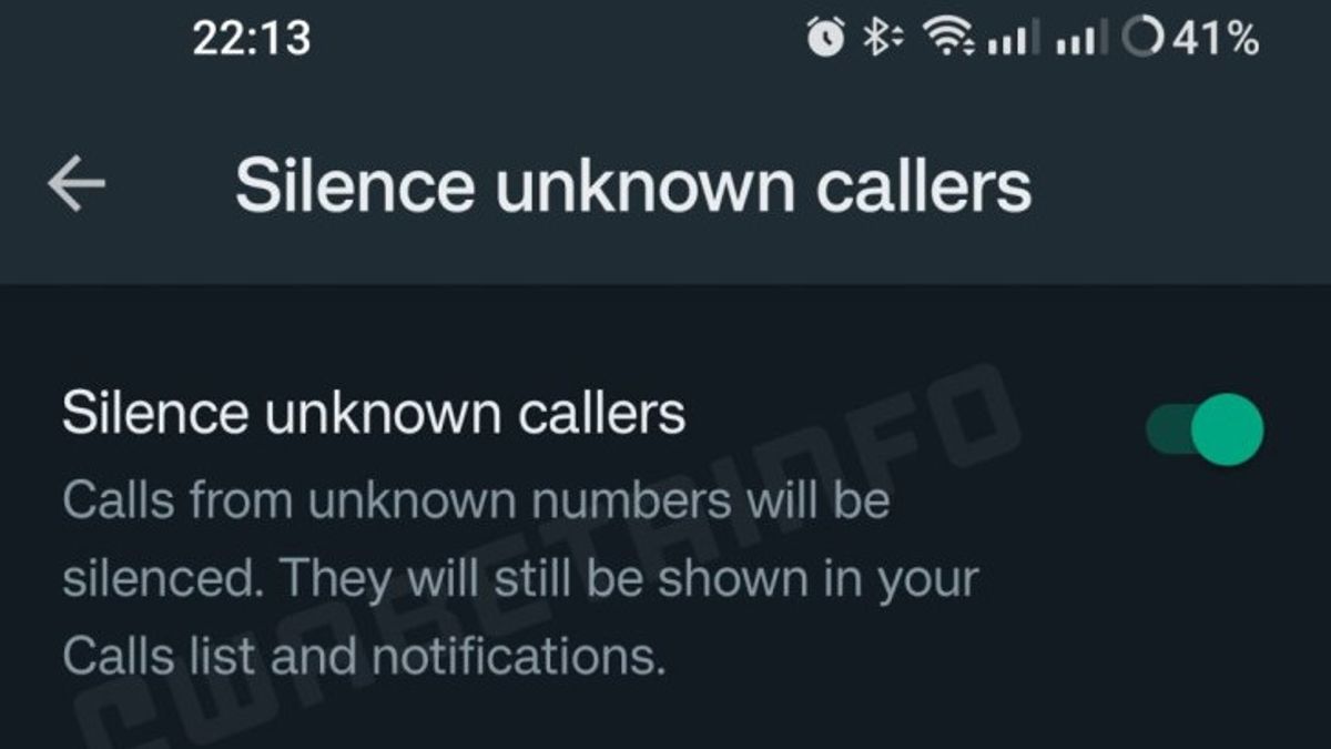 Fitur Terbaru di WhatsApp Android: Diamkan Panggilan Tak Dikenal