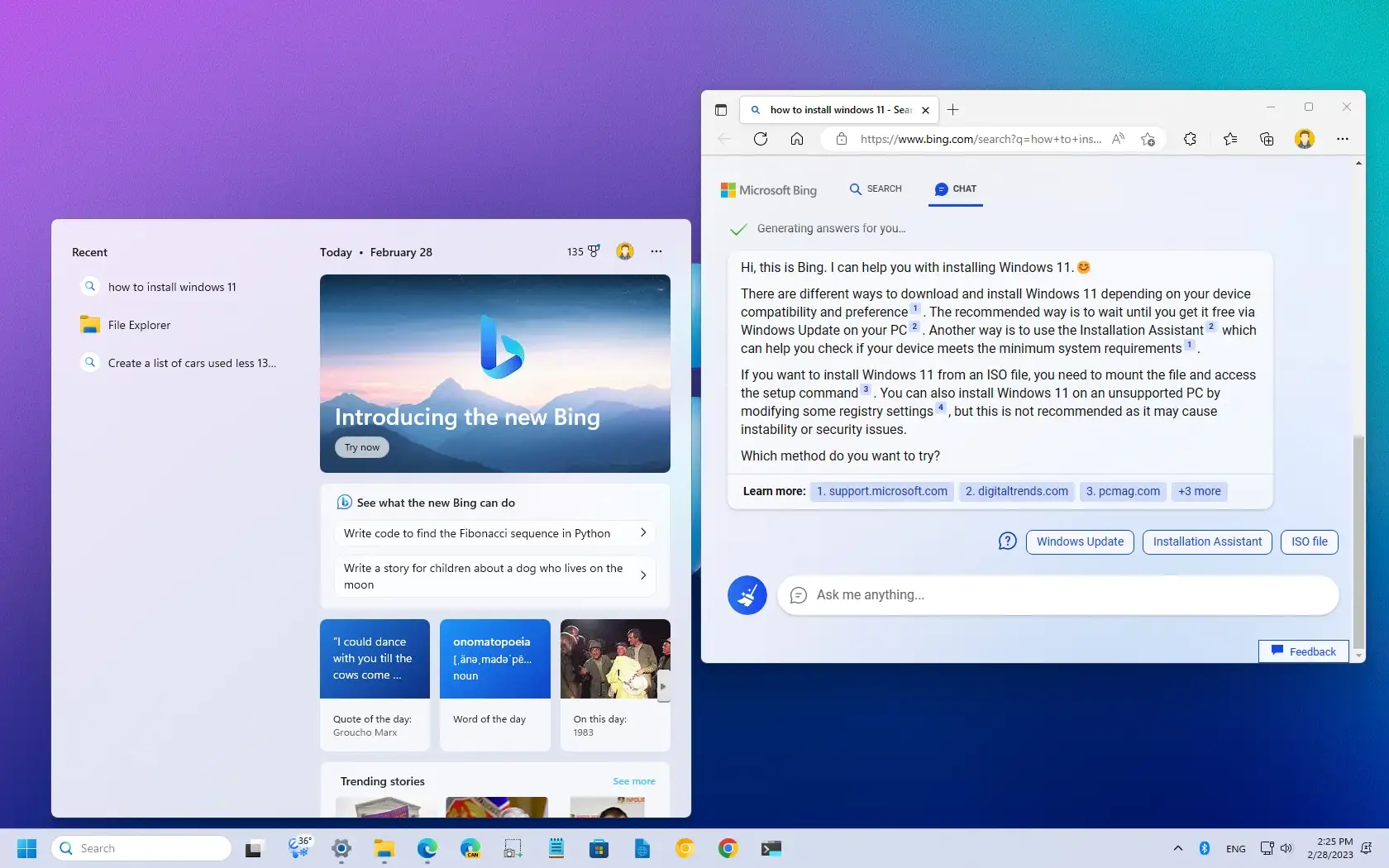 Microsoft Luncurkan Chatbot Bing di Windows 11 untuk Pengalaman Pencarian yang Lebih Mudah