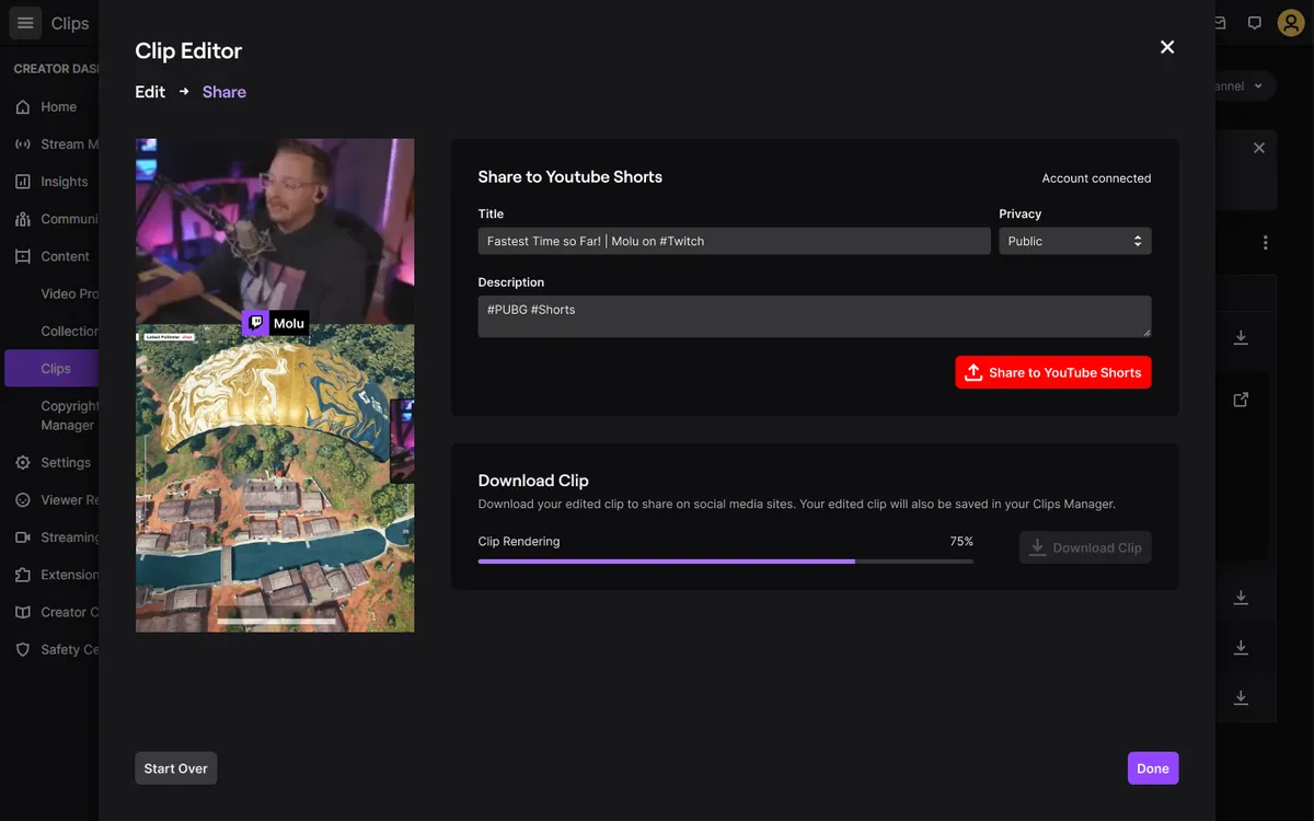 Fitur Baru Twitch Permudah Edit Clip Untuk Tiktok dan Youtube Shorts