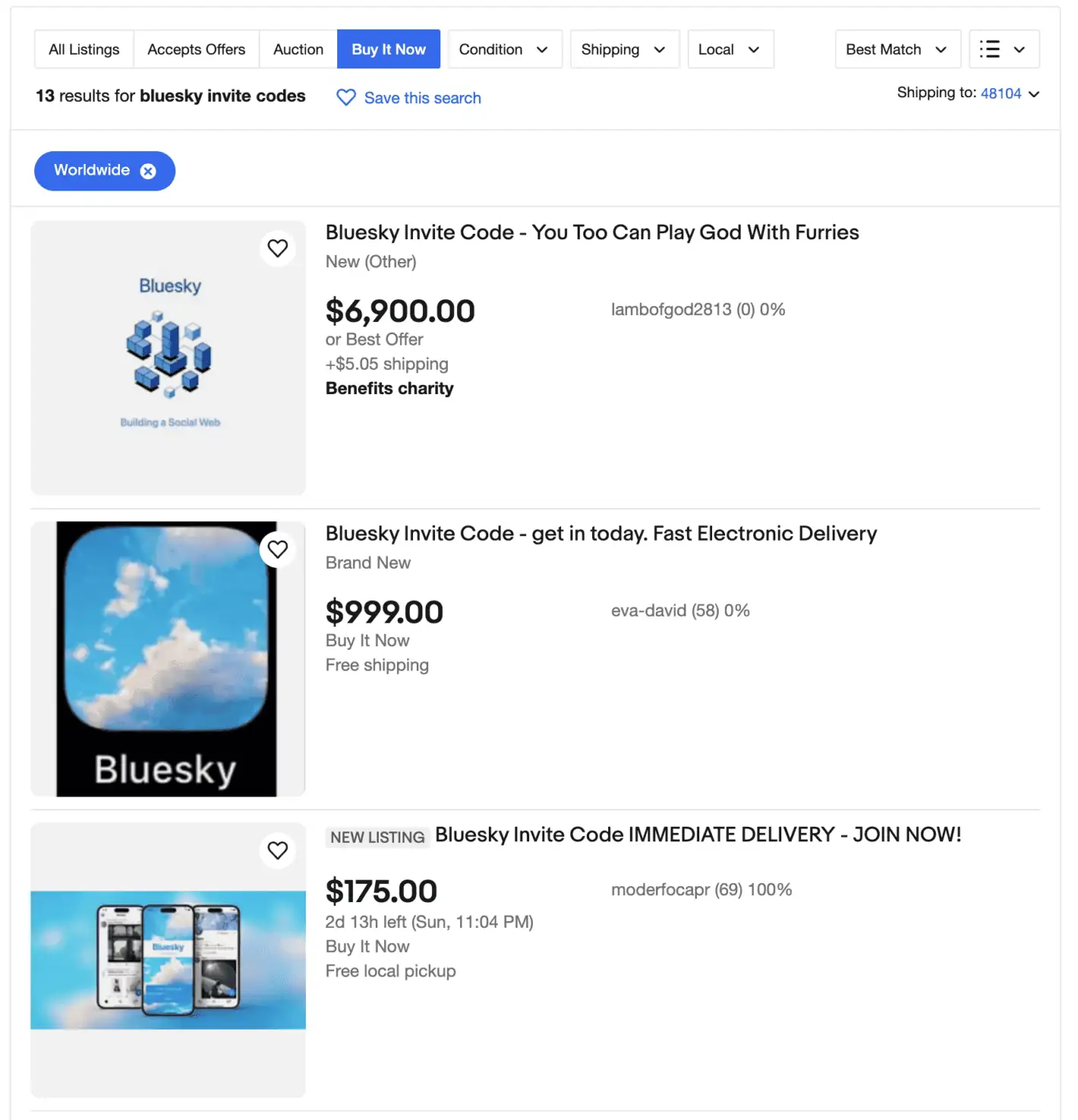 Kode Undangan Blusky Dijual di eBay, Berapa Harganya?