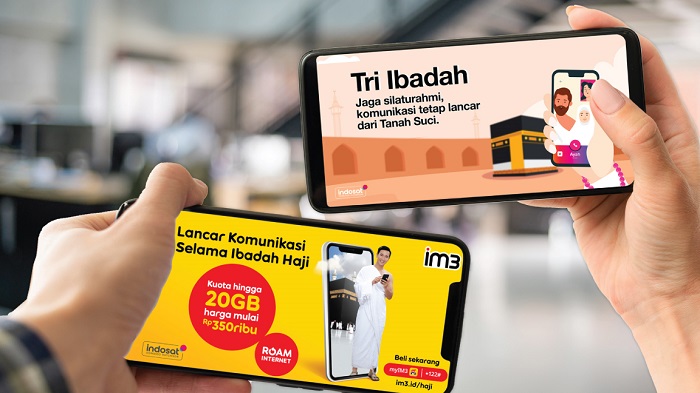 Paket Internet IM3 dan Tri Khusus Jemaah Haji 2023
