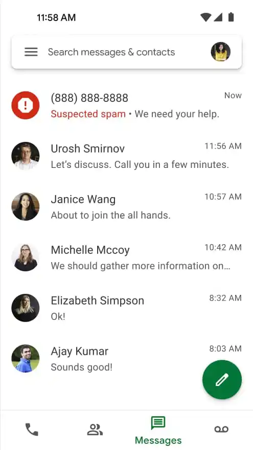 Google Voice Tambahkan Fitur Perlindungan dari SMS Spam