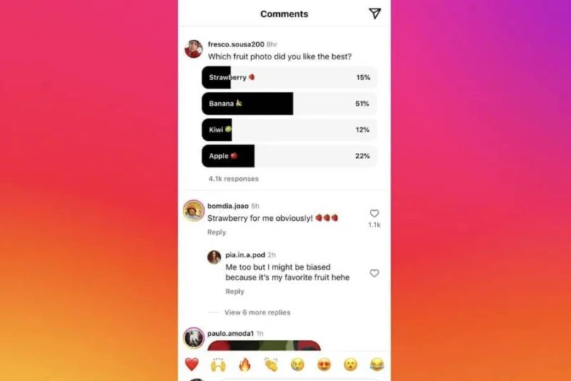 Instagram Uji Coba Fitur Polling di Kolom Komentar
