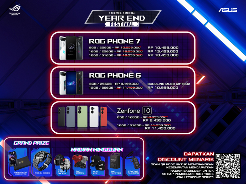 Rayakan Akhir Tahun, Asus Hadirkan Promo Zenfone 10 hingga ROG Phone 7