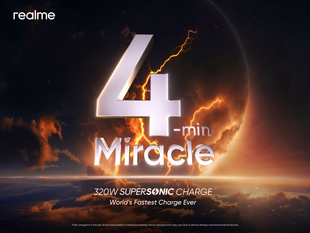 Seberapa Cepat Fitur Pengisian Daya 320W SUPERSONIC Charge Realme?