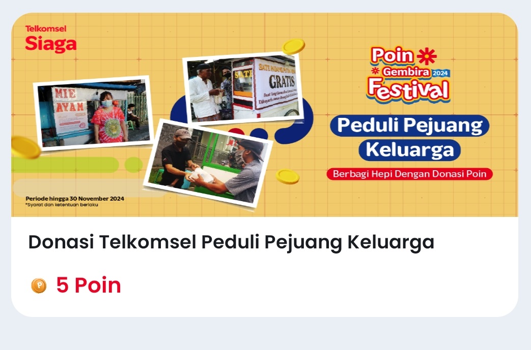 Tukar Telkomsel Poin Bisa Jadi Donasi Kemanusiaan