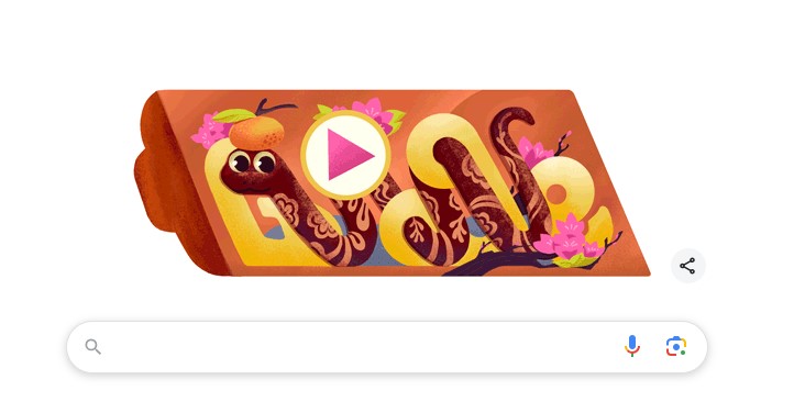 Meriahkan Imlek, Google Doodle Tampilkan Game Snake Legendaris